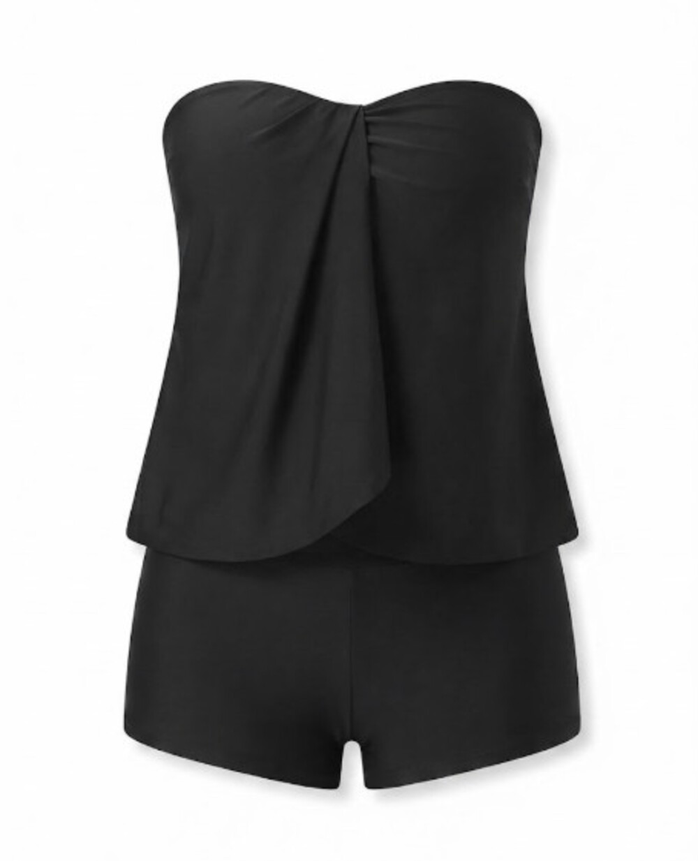 Daci Women's Plus Size Bandeau Tankini 2-Piece Swimsuit – Black, Size 26 Plus